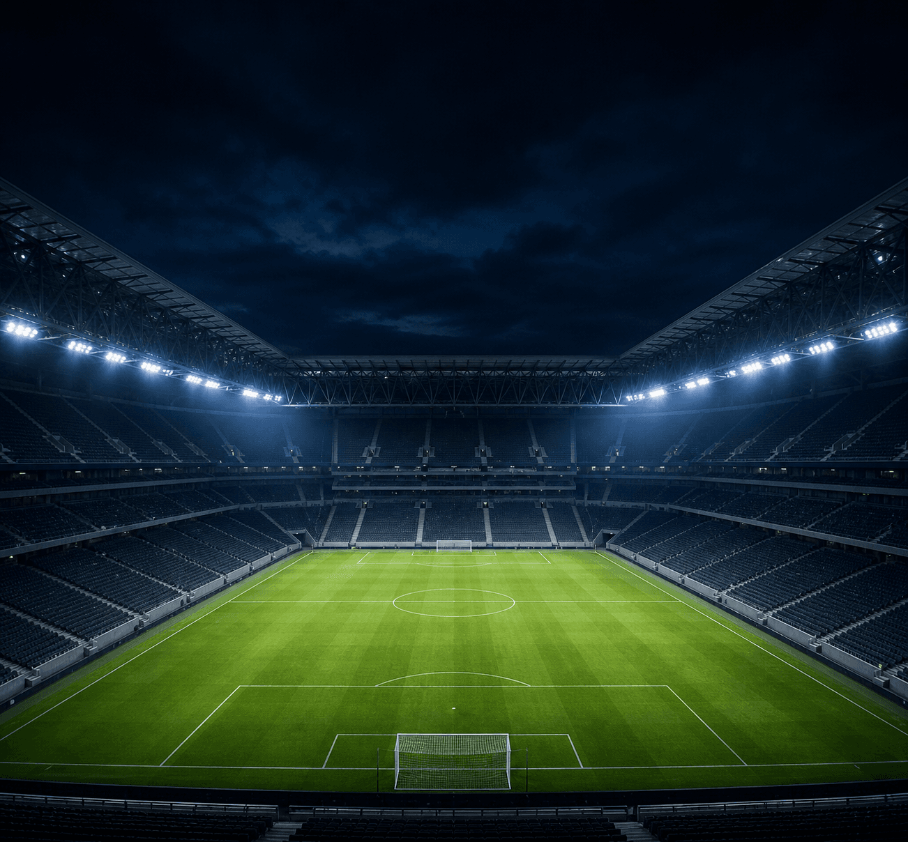 Estadio Ligga Arena em imagem autoral sem escudos ou marcas, para jogos do Atletico Paranaense
