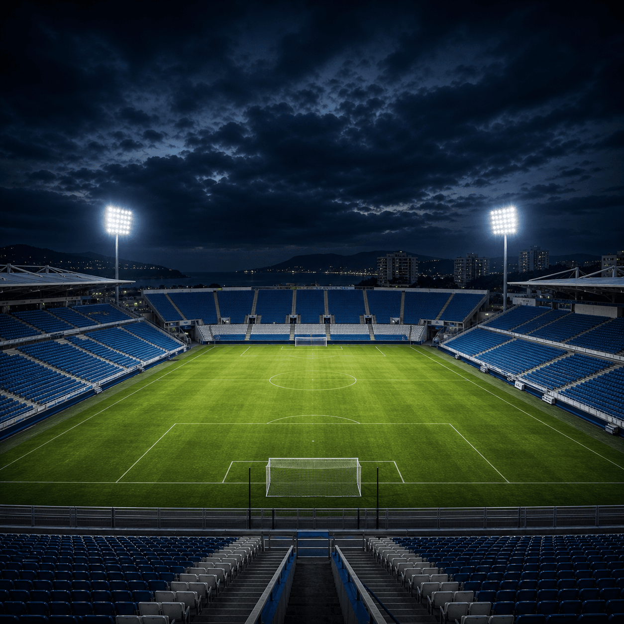 Estadio Ressacada em imagem autoral sem escudos ou marcas, para jogos do Avai