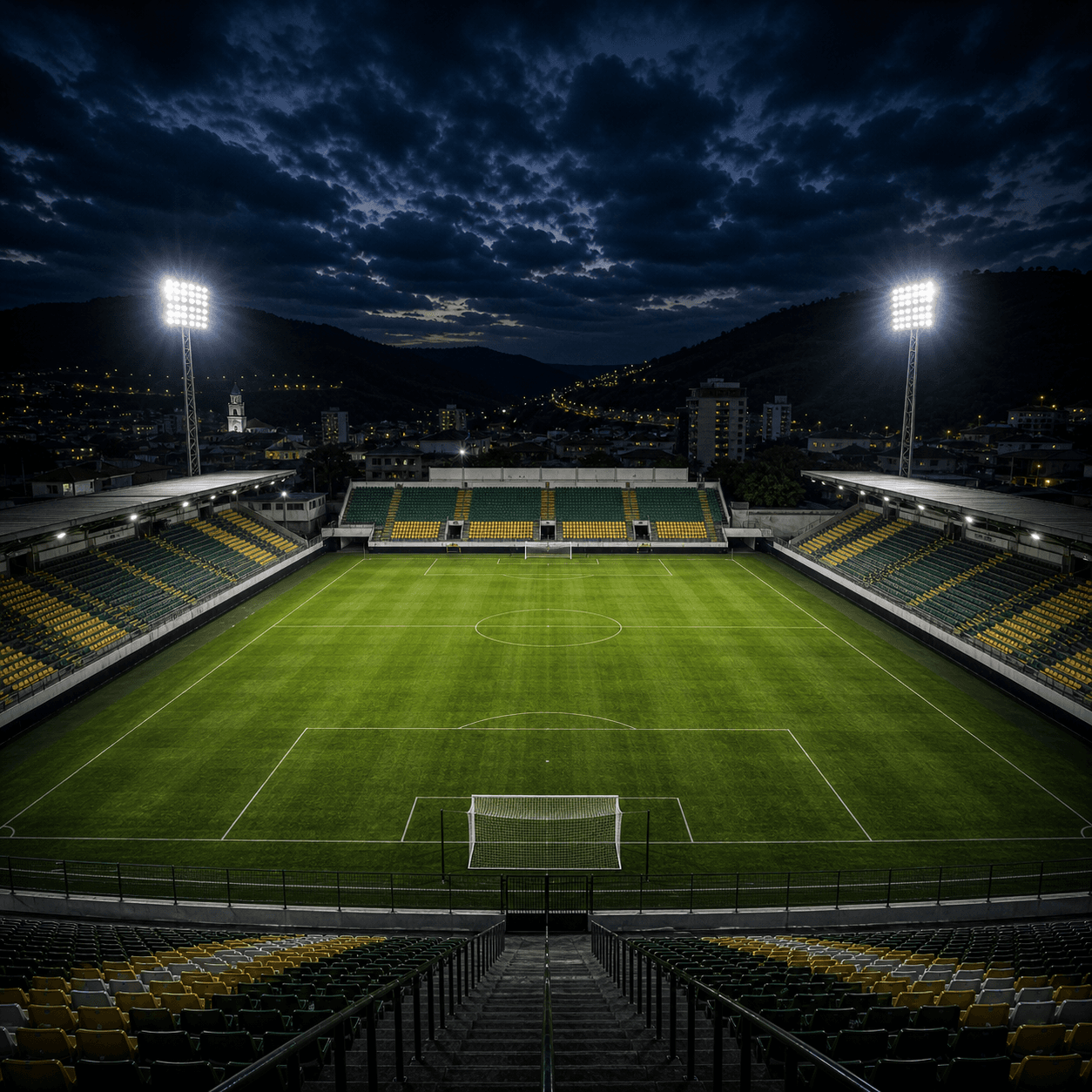 Estadio Estadio Augusto Bauer em imagem autoral sem escudos ou marcas, para jogos do Brusque