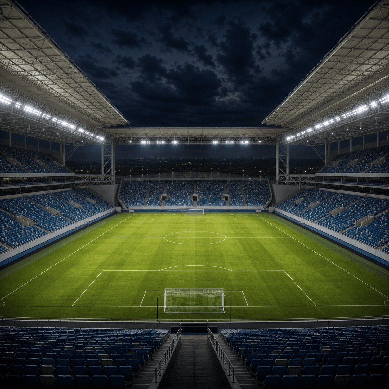 Estadio Arena Pantanal em imagem autoral sem escudos ou marcas, para jogos do Cuiaba