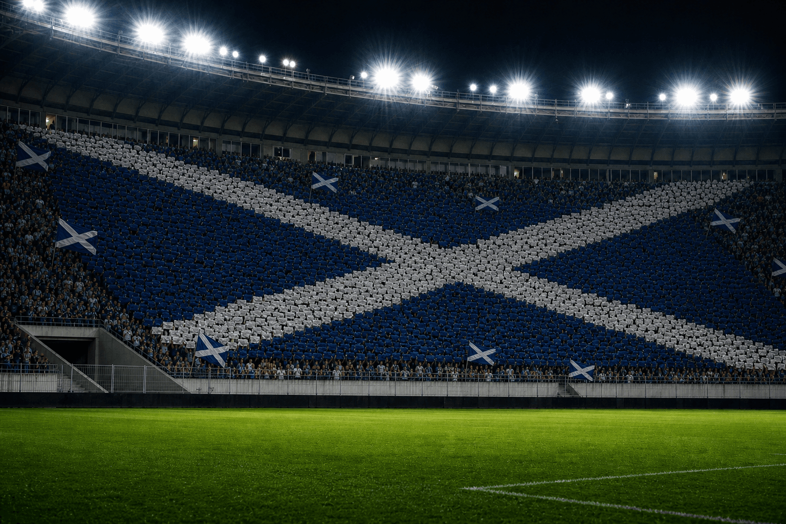 Estadio Hampden Park em imagem autoral sem escudos ou marcas, para jogos da Escócia F