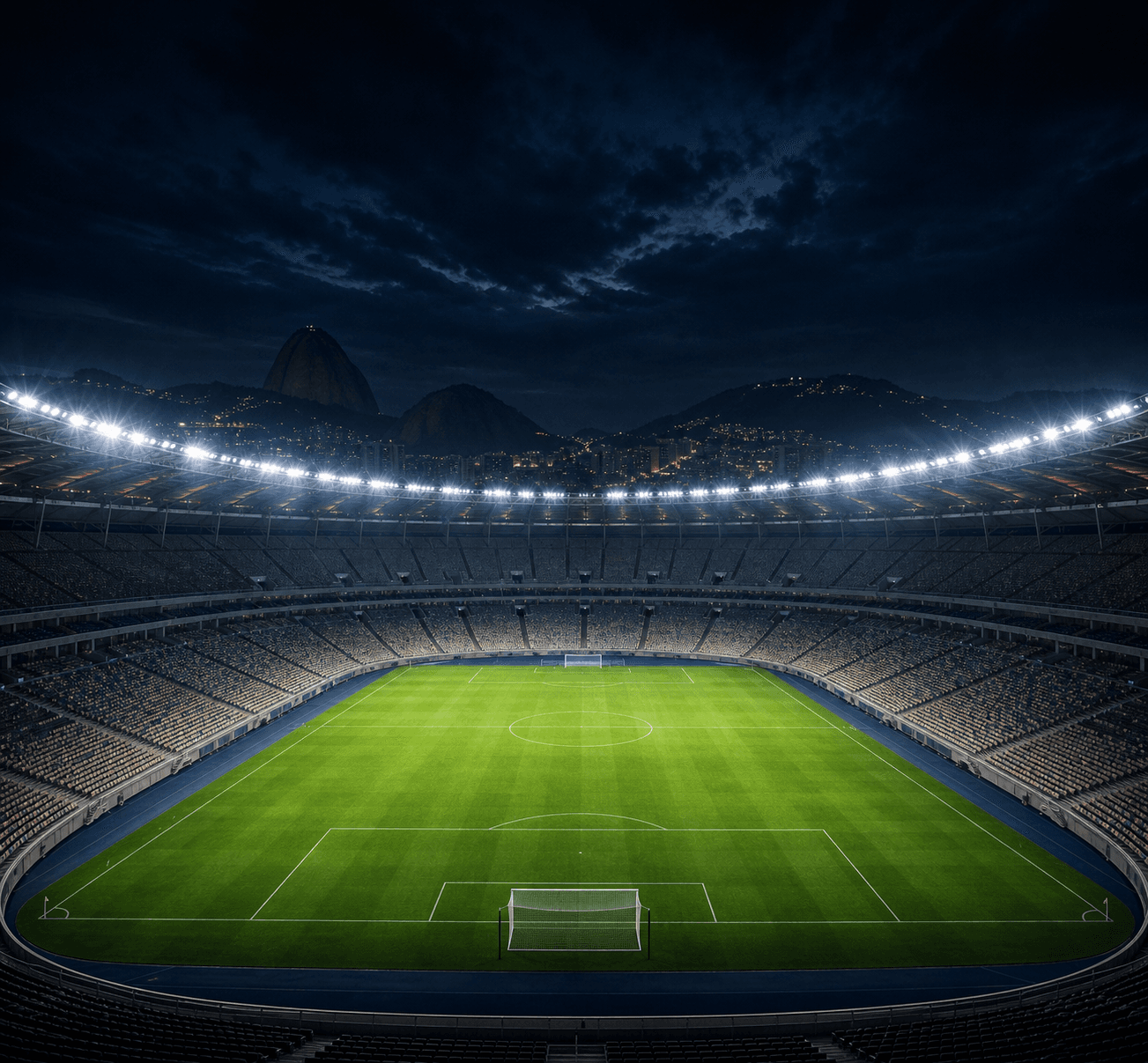 Estadio Maracana em imagem autoral sem escudos ou marcas, para jogos do Flamengo