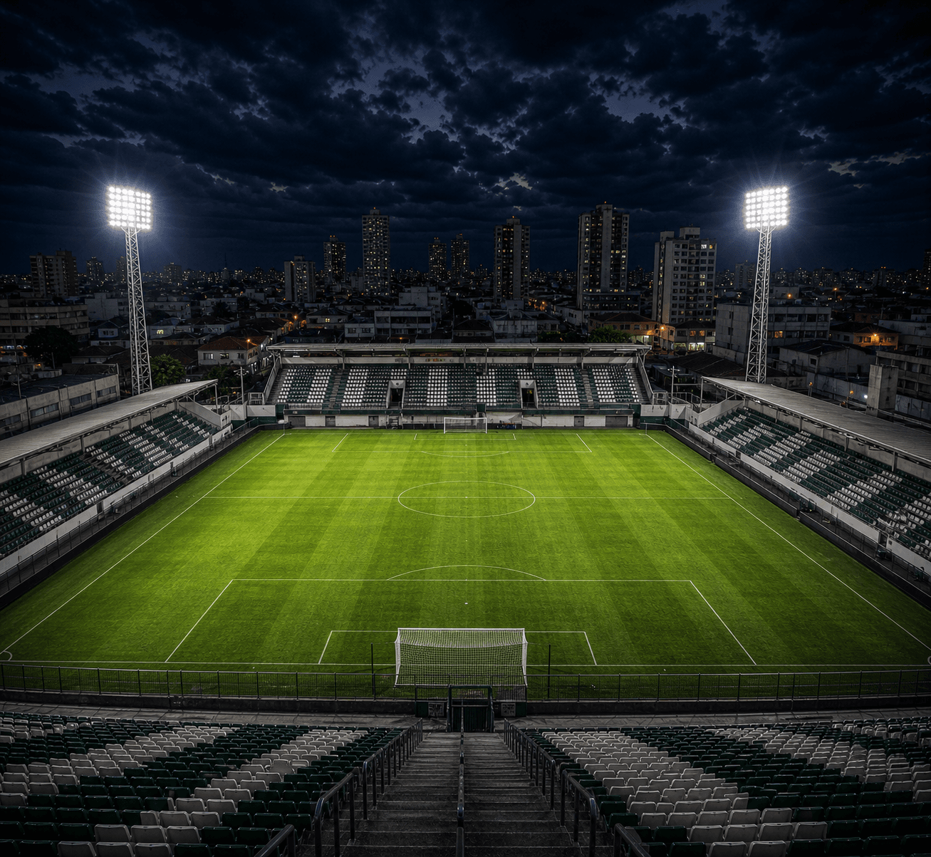 Estadio Estadio Presidente Vargas em imagem autoral sem escudos ou marcas, para jogos do Floresta