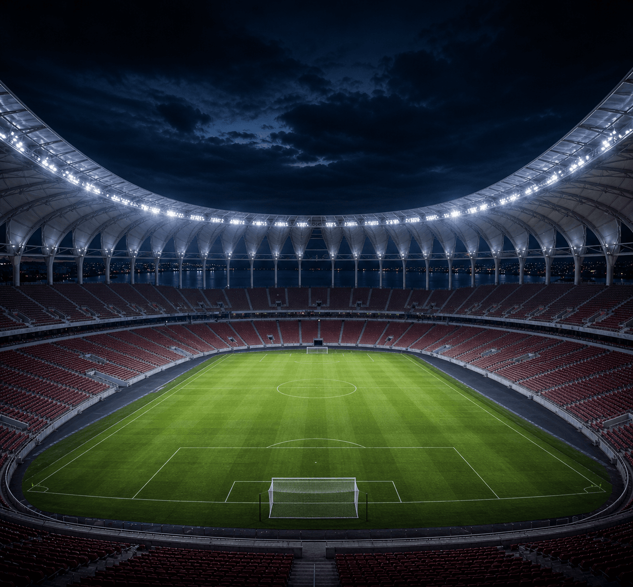 Estadio Beira-Rio em imagem autoral sem escudos ou marcas, para jogos do Internacional