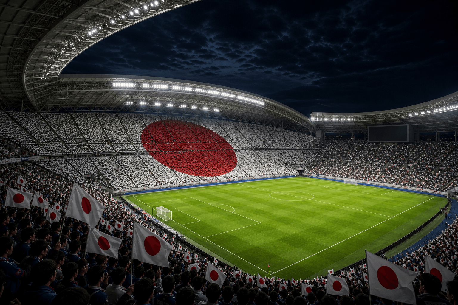 Estadio Saitama Stadium 2002 em imagem autoral sem escudos ou marcas, para jogos do Japão