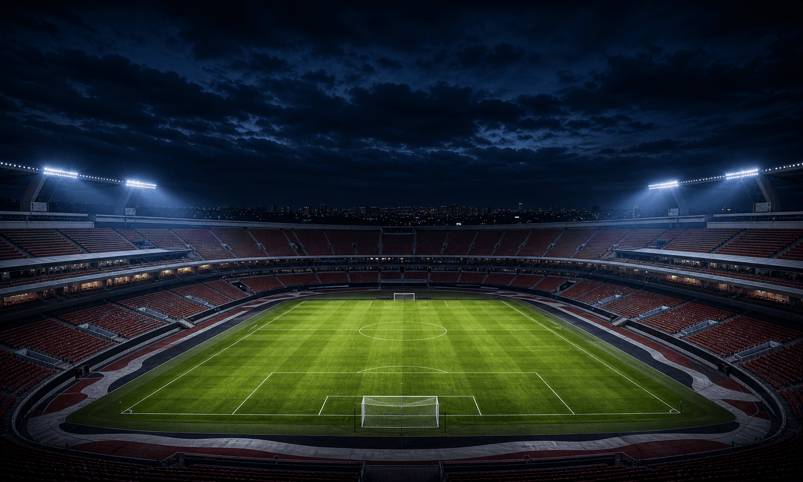 Estadio Morumbi em imagem autoral sem escudos ou marcas, para jogos do Sao Paulo